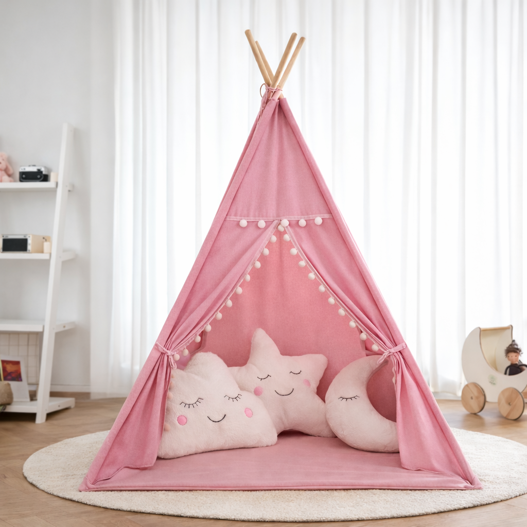 Kids Teepee Tent Beige – Create Their Cozy Corner