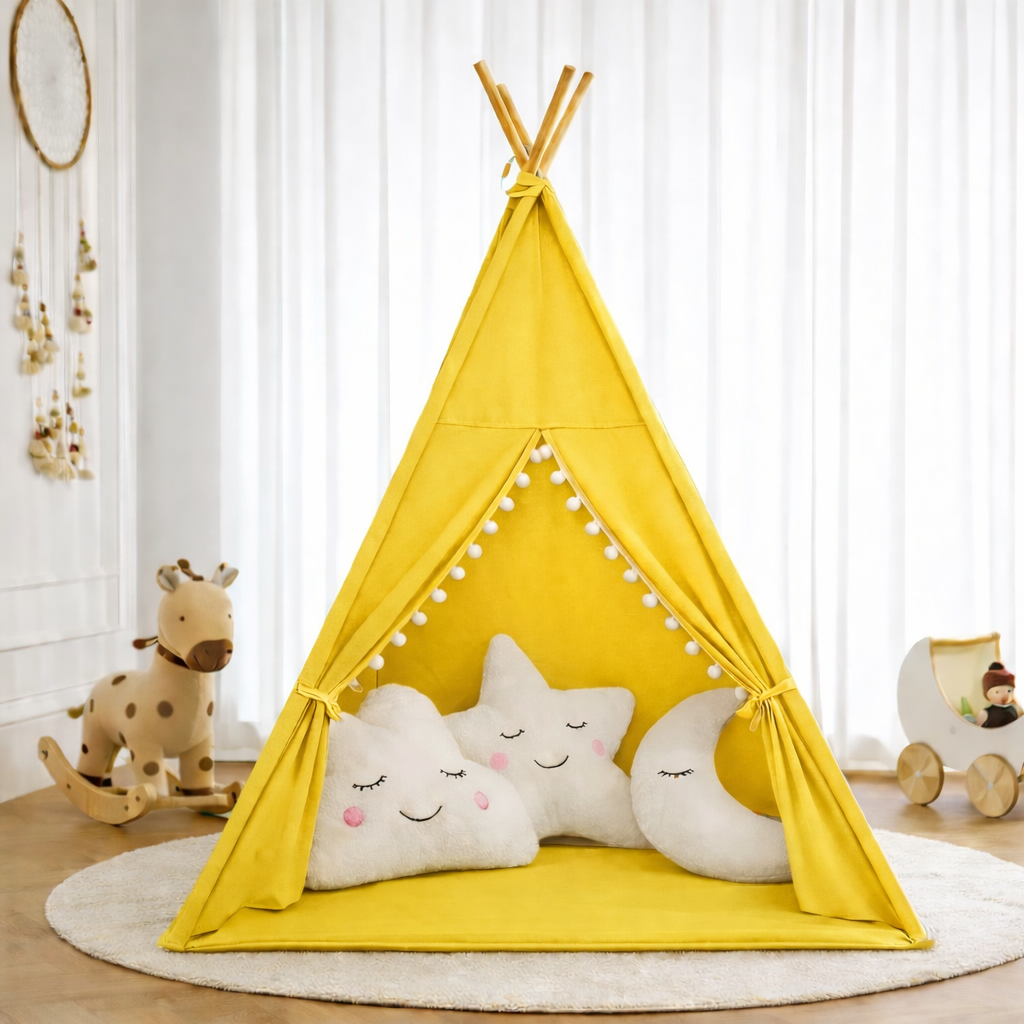 Kids Teepee Tent Beige – Create Their Cozy Corner
