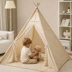 Kids Teepee Tent Beige – Create Their Cozy Corner